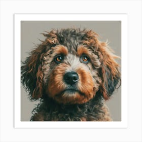 Poodle Dog Portrait Art Print