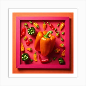 Peppers In A Frame 39 Art Print