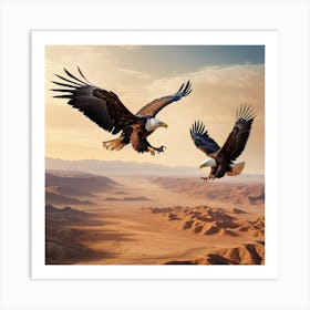 Bald Eagles In Flight Art Print