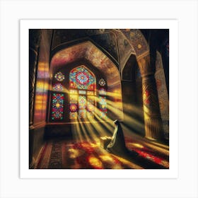 Nun Praying In A Chapel Art Print