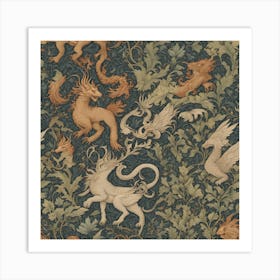 William Morris Prints Featuring Elaborate Designs Esrgan Art Print