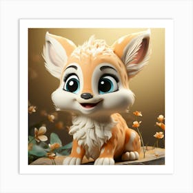 White Fawn Art Print