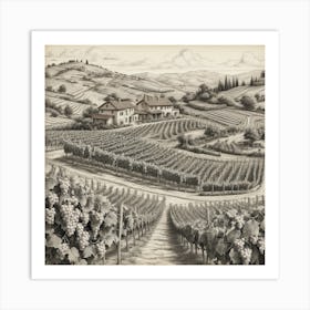 Tuscan Vineyard art Art Print