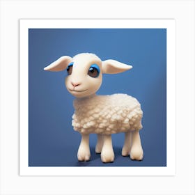 Cute Lamb 3d Illustration Art Print