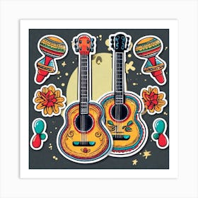 Mexican Guitars Art Print