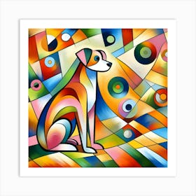 Abstract Dog Painting 1 Art Print