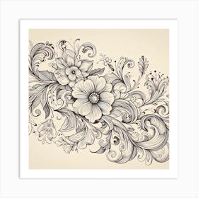 Floral Pattern Vector Illustration Art Print