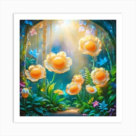 Fairy Garden In The Forest Art Print