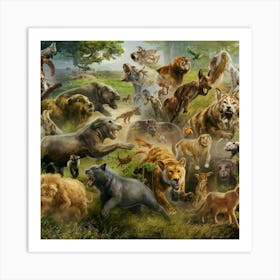 Zoo Animals Art Print