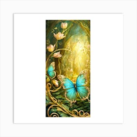 Butterflies In The Forest 1 Art Print