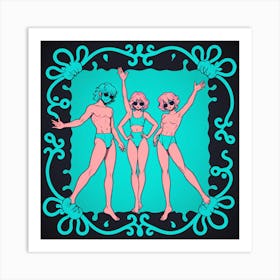 Three Girls In Bikinis 6 Art Print