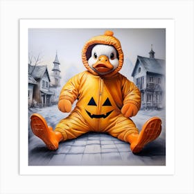 Pumpkin Duck Art Print