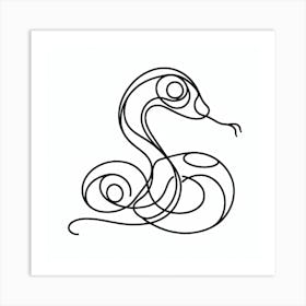 Snake Picasso style 1 Art Print