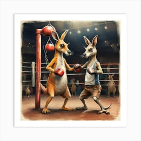 Boxing Kangaroos 2 Art Print