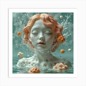 Girl In The Water 2 Art Print