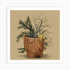 Owl In A Pot 6 Art Print