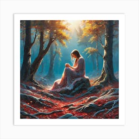 Woman In The Woods 44 Art Print