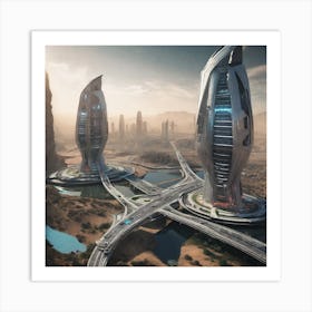 Futuristic Cityscape 252 Art Print