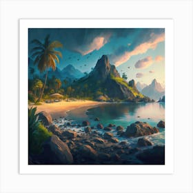 Sunset At The Beach Art Print