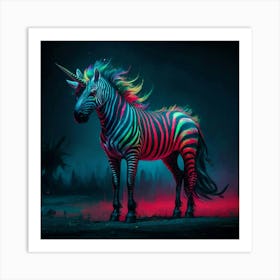 Unicorn Zebra Art Print