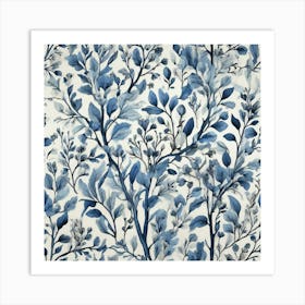 Blue Branches Art Print 2 Art Print