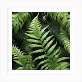 Green fern 9 Art Print