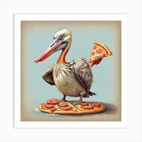 Pelican Pizza 2 Art Print