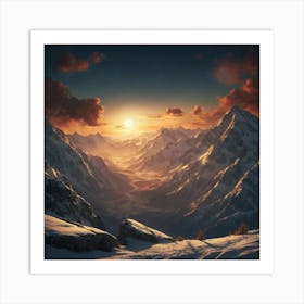 Sunrise Over The Mountains Art Print