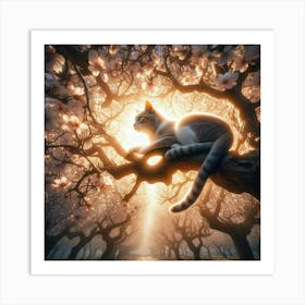 Cat In The Tree Art Print