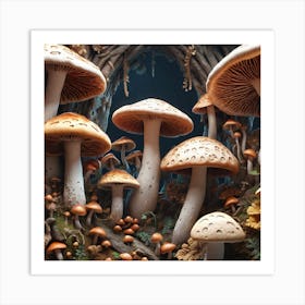 Mushroom Forest 4 Art Print