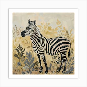 Zebra Pastel Illustration 1 Art Print