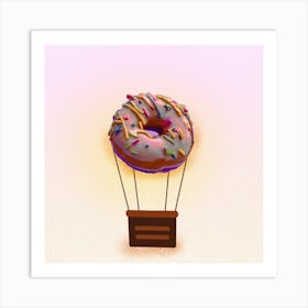 Donut Air Balloon Art Print