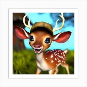 Cute Deer Art Print