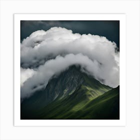 Clouds Over A Mountain Art Print