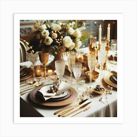 Gold Table Setting 6 Art Print