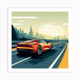 Vector Automobile Vehicle Transport Speed Drive Road Motion Fast Engine Wheel Design Sty (6) Art Print