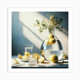 Vase Of Lemons Art Print