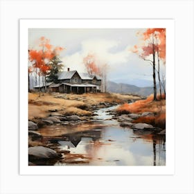 House By The Stream Art Print