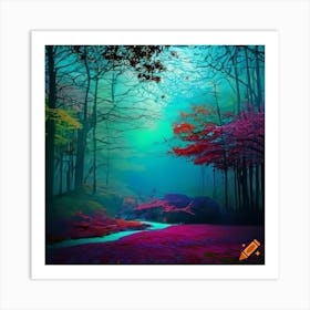 Craiyon 221224 Surreal And Enchanting Scenery With Vibrant Colors Art Print