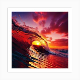 Sunset In The Ocean 12 Art Print