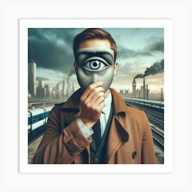 Man With A Mask Art Print