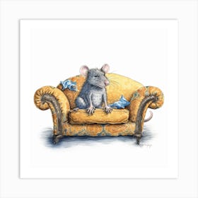 Rat On The Couch Art Print