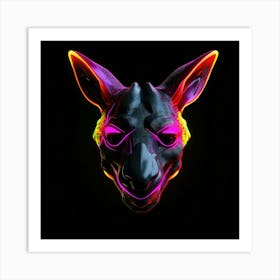 Neon Kangaroo Head Poster