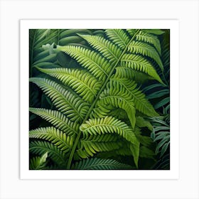 Fern Leaves In The Forest Art Print