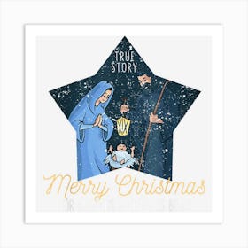 True Story Merry Christmas For Unto Us A Child Is Born Xmas Art Print