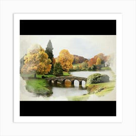 Watercolour Of A Bridge Art Print