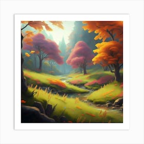 Magnificent forest meadows oil painting abstract painting art 8 Art Print