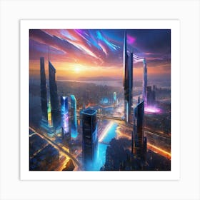 Futuristic Cityscape 87 Art Print