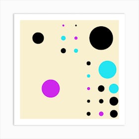 Yayay Dots Purple Mix Square Art Print