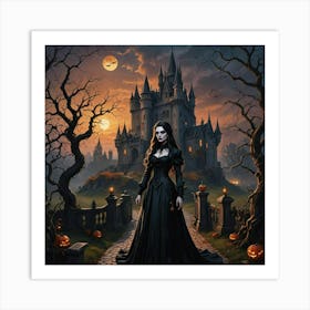 Halloween Castle Art Print